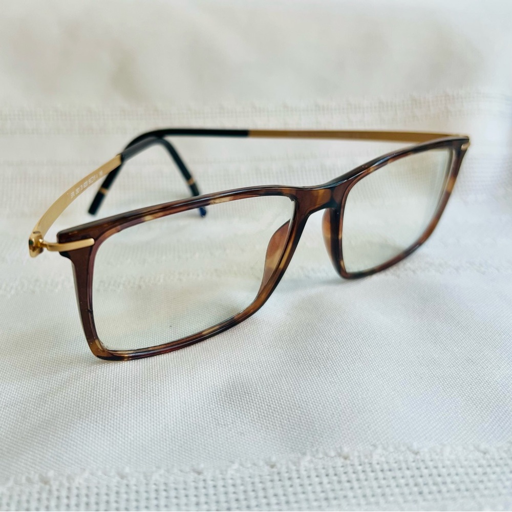 Silhouette Frames Men's Momentum SPX 2921 6220 Havana Walnut/Gold 56-15-145 EUC‎